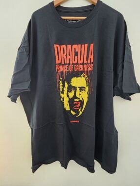 New Fright Rags Hammer Dracula Prince of Darkness Black Graphic T‑Shirt, 4XL